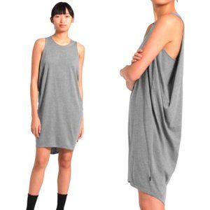 Relaxed Grey Sleeveless Shift Dress